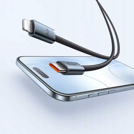 MCDODO KABEL USB-C LIGHTNING SZYBKIE ŁADOWANIE USB TYP C 36W 1M LED CZARNY