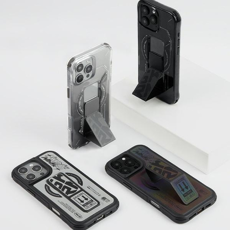 Skinarma etui Helio iPhone 16 Pro 6.3 Magnetic Charging + Grip Stand titanium