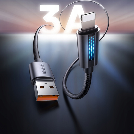 MCDODO ŁADOWARKA KABEL USB LIGHTNING SZYBKIEGO ŁADOWANIA DO IPHONE 1M LED