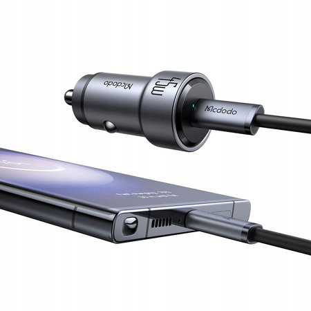 MCDODO SZYBKA ŁADOWARKA SAMOCHODOWA DO TELEFONU LAPTOPA TABLETU USB-C 45W
