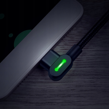 MCDODO KABEL KĄTOWY 90° MICRO USB SZYBKIE ŁADOWANIE DWUSTRONNY QC 3 LED 0,5