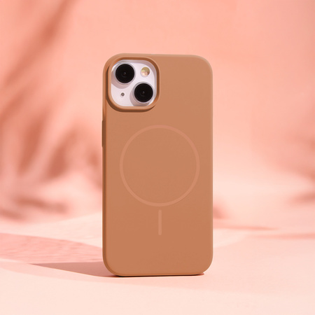 Nakładka Silicone Thin Mag do iPhone 14 6,1" karmel