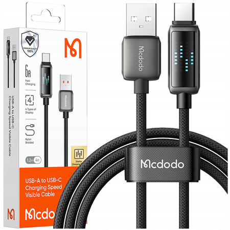 Cablu USB-C MCDODO cu încãrcare rapidã pentru Samsung Xiaomi Type C, 6A, 100W, 1M LED