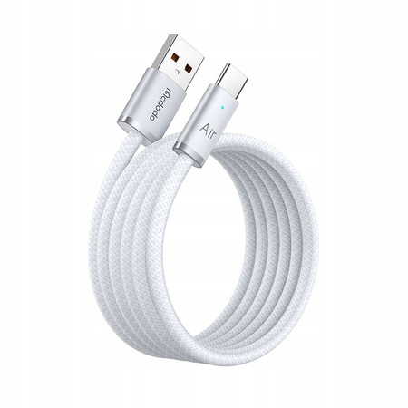 MCDODO KABEL USB-A USB-C SZYBKIE ŁADOWANIE USB TYP C 6A 100W 2M LED BIAŁY