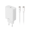 Maxlife ładowarka sieciowa PD QC MXTC-10-30C 1x USB-C 30W biała + kabel USB-C - USB-C 60W
