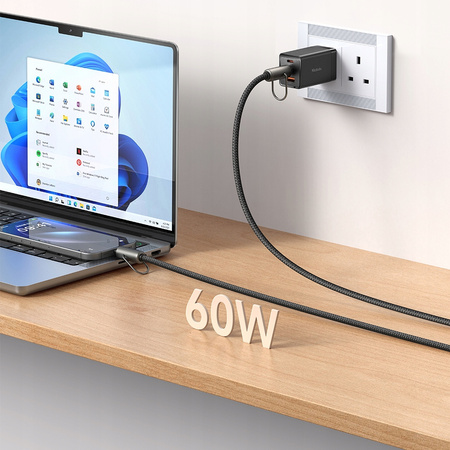 CUREA DE GÂT MCDODO PENTRU TELEFON CROSSBODY INSERT CABLU USB-C NEGRU 60W