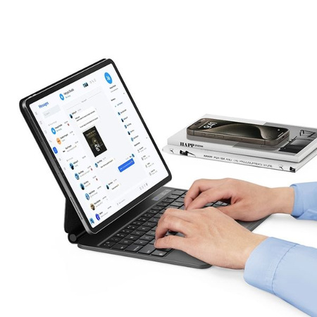 USAMS Etui ochronne z klawiaturą iPadPro 12,9 czarny/black Miaoke Series IPP12MG01 (US-BH876)