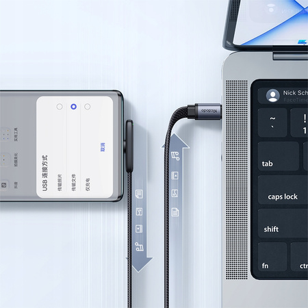 MCDODO ANGLE USB-C CABLE FAST CHARGING USB TYPE C 3A 65W BLACK 2M