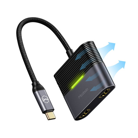 Mcdodo Rocky Series adapter USB-C do 2x HDMI 4K 60Hz