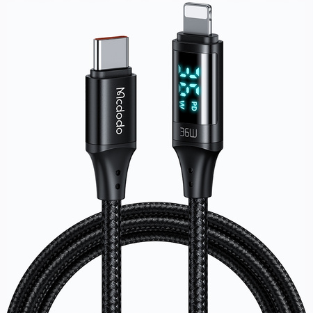 Mcdodo Handykabel, DIGITAL PRO USB-C, für iPhone, 36 W, 1,2 m, Schwarz