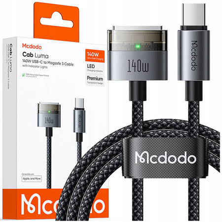 Cablu de alimentare încãrcare MCDODO MACBOOK AIR PRO USB-C MAGSAFE 3 140W 2M