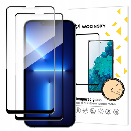 WOZINSKY ZESTAW 2 SZKŁA HARTOWANE FULL GLUE DO IPHONE 16E 14 13 PRO Z RAMKĄ