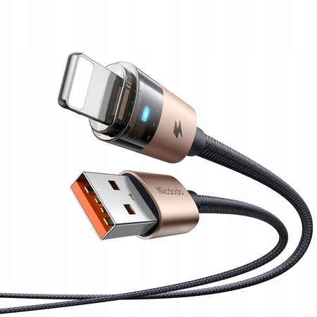 MCDODO KABEL USB SZYBKIE ŁADOWANIE DO IPHONE LIGHTNING PD 36W 1M LED ZŁOTY