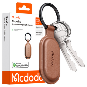 MCDODO MINI LOKALIZATOR GPS DO AUTA KLUCZY ROWERU DO APPLE FIND MY BRĄZOWY