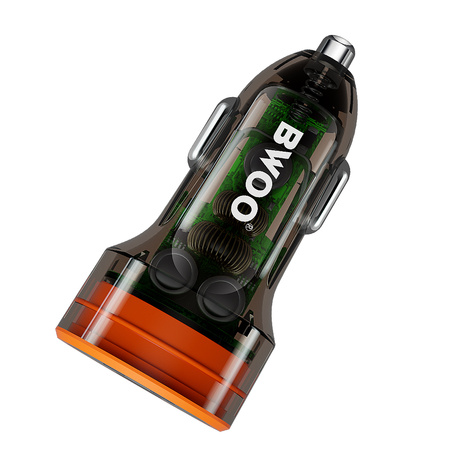 BWOO ładowarka samochodowa PD 1x USB-C 1x USB 38W transparentna