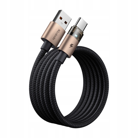 MCDODO KABEL USB-A USB-C SZYBKIE ŁADOWANIE USB TYP C 6A 100W 1M LED ZŁOTY