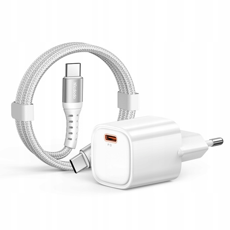 MCDODO SZYBKA ŁADOWARKA SIECIOWA ZASILACZ USB TYP C 30W + KABEL USB-C 1M