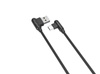 KABEL MX CORNER FAST CHARGE TYPE-C 2.4A / 1m, BLACK / CZARNY, KĄTOWY