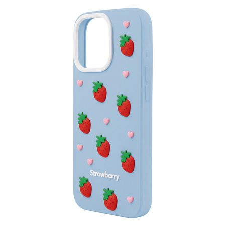 Nakładka Strawberry do iPhone 16 / 17 6,1" niebieska