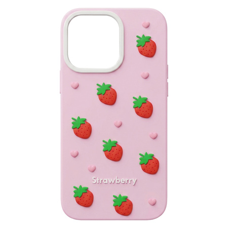 Nakładka Strawberry do iPhone 12 / 12 Pro 6,1" różowa