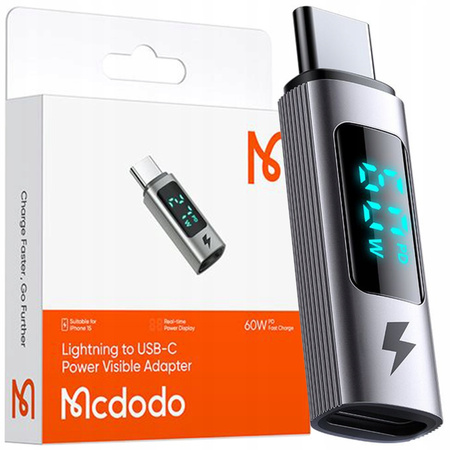 MCDODO ADAPTER USB-C USB TYPE C TO LIGHTNING IPHONE 60W METER