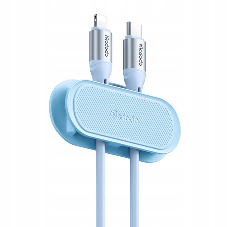 Organizer do kabli, przewodów, do biurka, uchwyt, na klej, niebieski, McDodo