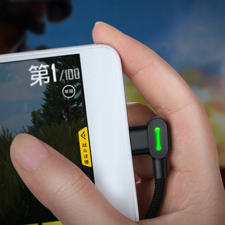 Cablu de telefon cu încãrcare rapidã Mcdodo, LED unghiular la 90°, Micro USB, 1,8 m