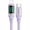 MCDODO KABEL Z WYŚWIETLACZEM USB-C LIGHTNING 36W 1M DO IPHONE 14 FIOLETOWY