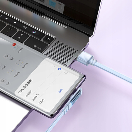 MCDODO KABEL USB-C KĄTOWY SZYBKIE ŁADOWANIE USB TYP C 6A 100W NIEBIESKI 1M