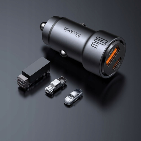 MCDODO SZYBKA ŁADOWARKA SAMOCHODOWA DO TELEFONU LAPTOPA 2X USB-C USB-A 60W