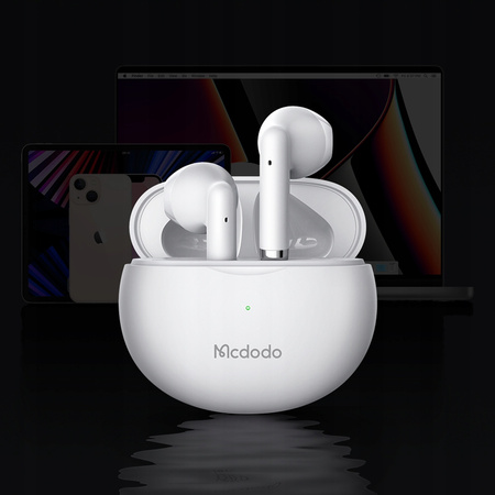 Cã?ti intraauriculare wireless Mcdodo cu husã, Bluetooth 5, albe