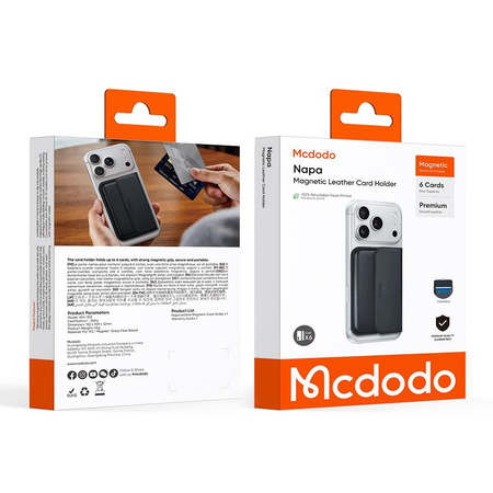 MCDODO PORTFEL ETUI NA KARTY KREDYTOWE PŁATNICZE ZAMYKANE MAGNETYCZNE