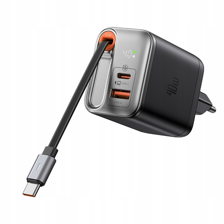 Încãrcãtor rapid de perete MCDODO, sursã de alimentare 3x USB-C PD, USB GAN 40W, cablu 1m