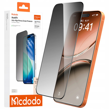 MCDODO SZKŁO HARTOWANE PRYWATYZUJĄCE AUTOFIT SZYBKA DO APPLE IPHONE 17 PRO