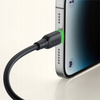 MCDODO USB-Lightning-Ladekabel mit Schnellladefunktion für iPhone, 1 m, LED, Schwarz
