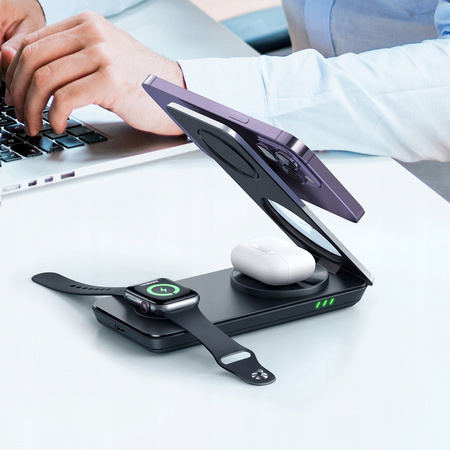 3-in-1 QI Docking Station for iPhone, Airpods, Watch, black, McDodo