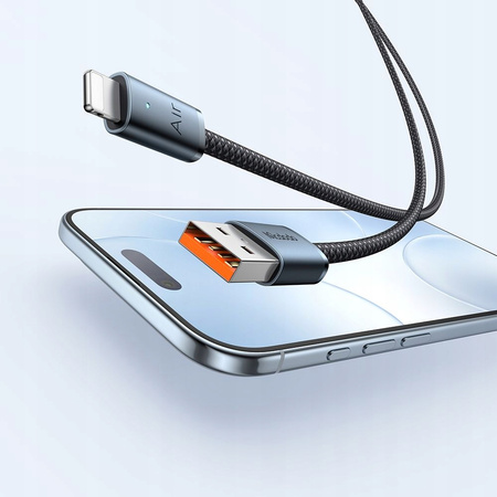 MCDODO KABEL USB-A LIGHTNING SZYBKIE ŁADOWANIE DO TELEFONU 3A LED CZARNY 1M