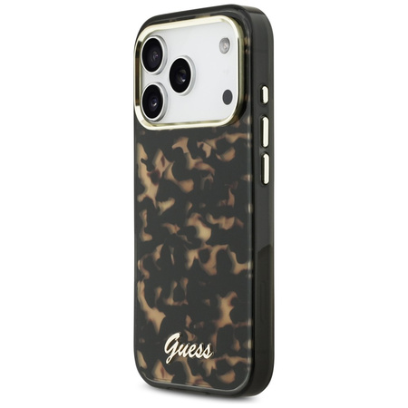 Etui Guess IML Script Metal MagSafe do   iPhone 17 Pro Max tortoise