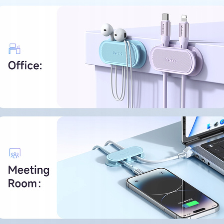 Kabelorganizer, Kabel, für Schreibtisch, Halterung, selbstklebend, rosa, Mcdodo