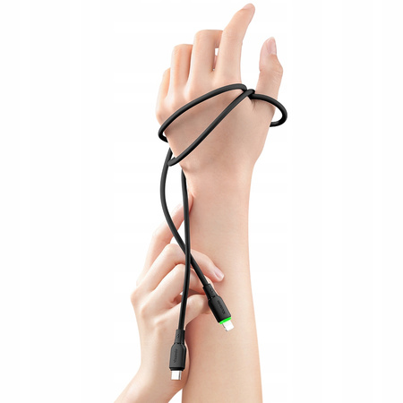 MCDODO Ladekabel USB-C Lightning-Schnellladefunktion für iPhone, 1 m, LED, Schwarz