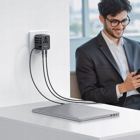 MCDODO 2W1 ŁADOWARKA ADAPTER PODRÓŻNY PRZEJŚCIÓWKA ANGIELSKA UK EU US 25W