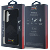Etui Red Bull Leather Meshed Debossed Bull MagSafe do Samsung Galaxy S25 granatowy