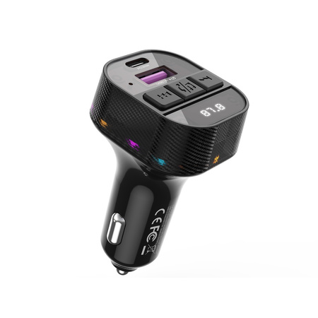 XO transmiter FM BCC17 Bluetooth MP3 ładowarka samochodowa 30W czarna