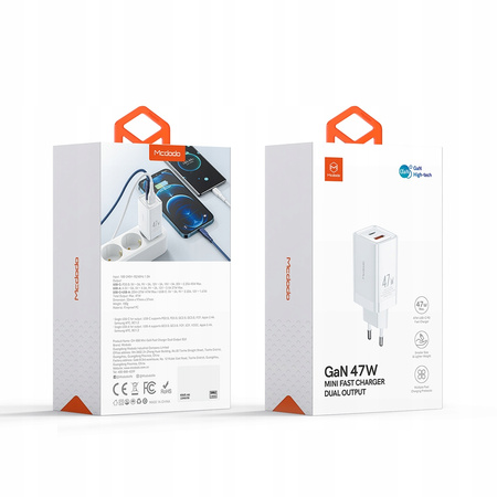 Mcdodo mini GaN 2X USB/USB-C PD QC charger - 47W