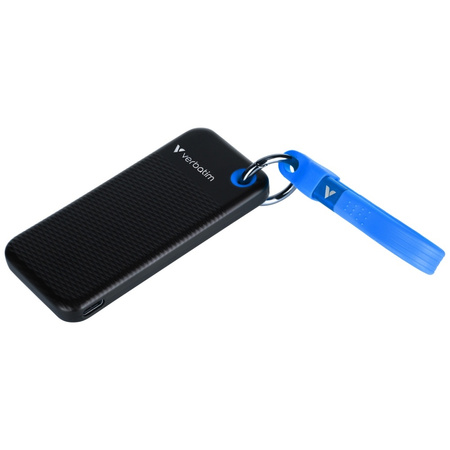 Dysk Zewnętrzny Verbatim Pocket SSD 2TB - brelok do kluczy z kablem USB-C 3.2 gen.2 czarno-niebieski/black-blue 32195