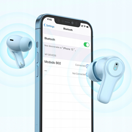 Cã?ti intraauriculare wireless Mcdodo cu carcasã ENC, albastre
