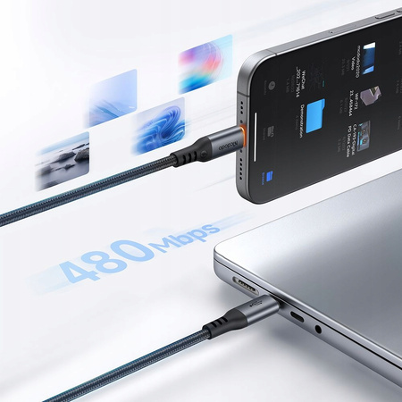 MCDODO KABEL USB-C USB-C SZYBKIE ŁADOWANIE USB TYP C 100W 1M POWER OFF LED