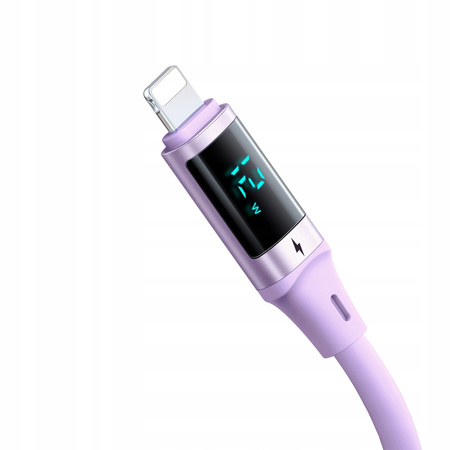 MCDODO KABEL Z WYŚWIETLACZEM USB-C LIGHTNING 36W 1M DO IPHONE 14 FIOLETOWY