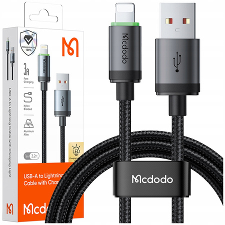 Cablu încãrcãtor USB Lightning MCDODO cu încãrcare rapidã pentru iPhone 1M LED