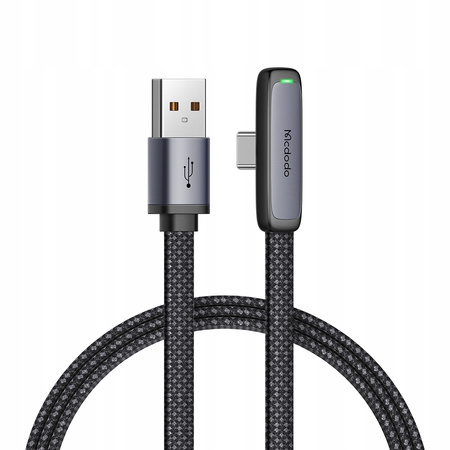 MCDODO KABEL USB-C KĄTOWY SZYBKIE ŁADOWANIE USB TYP C 6A 100W CZARNY 2M